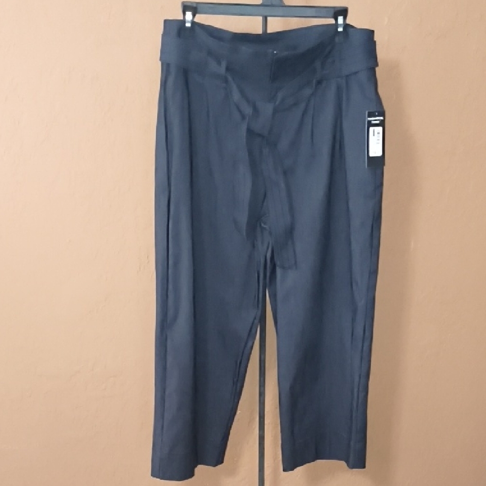 NWT Fundamental Things Gray Wide Leg Women's Pants With Tie Belt Size 10